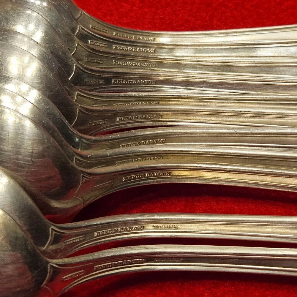 Reed & Barton Silver-Plate Silverware Lot of 11 Table Spoons w/silvercloth -RARE